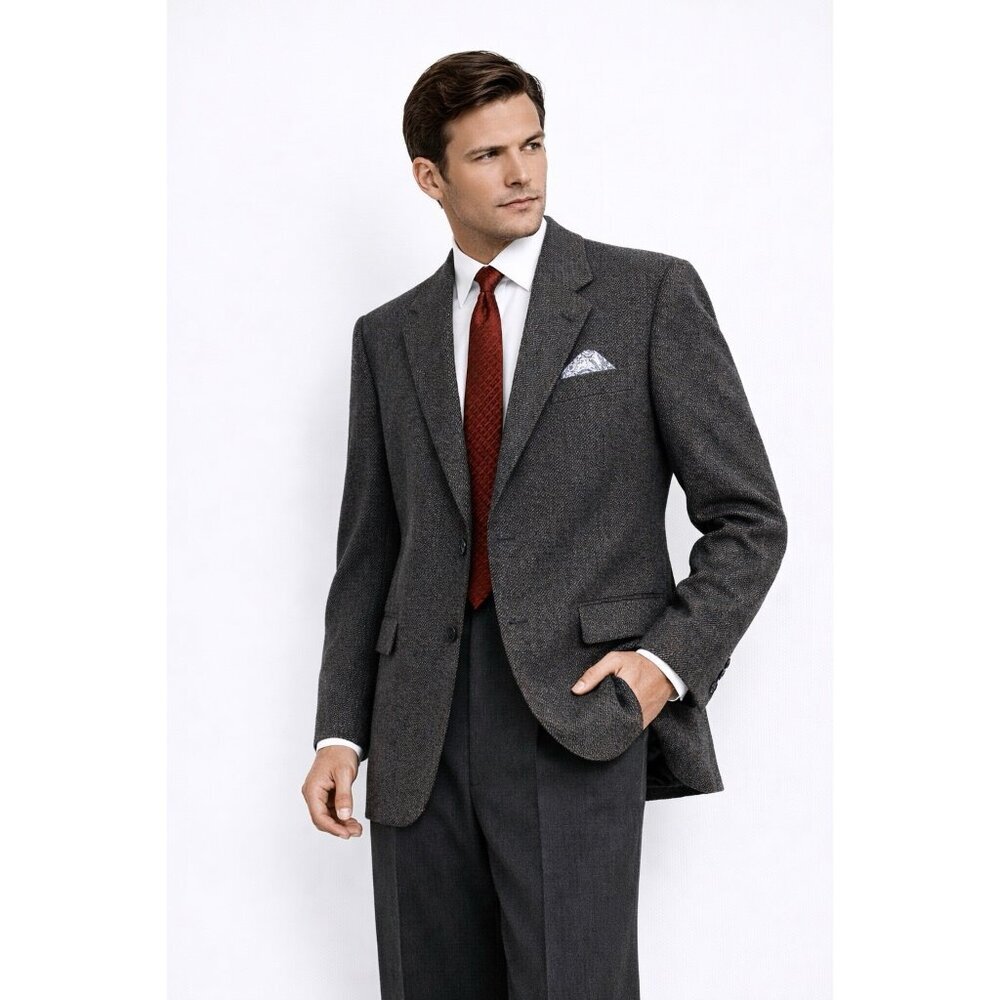 vintage 60s JACKET BLAZER SPORT COAT check three button business retro 42L